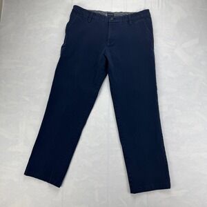 Dockers Chino Pants Men's 34x30 Navy Workwear Mid-Rise Flat Front Straight Fit